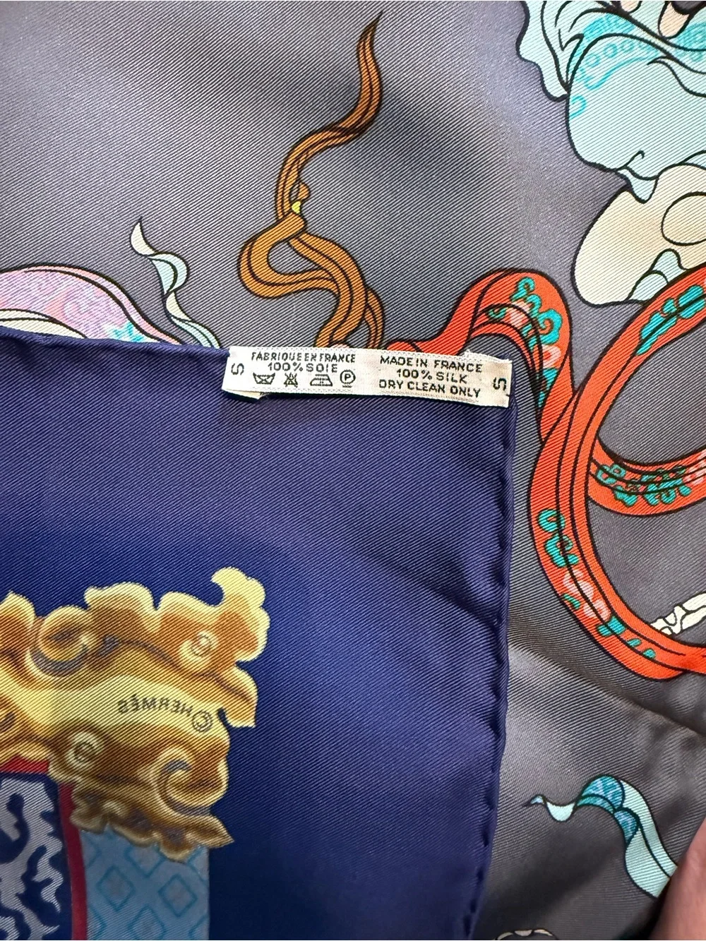 Vintage Hermes carre90 Nikko Silk scarf, Japanese art with box